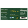 Rock Ridge Pharmacy Vitamin D3, 5,000 IU supplement, back of bottle with supplement facts