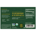 Rock Ridge Pharmacy Organic Elderberry & Echinacea supplement, back of bottle with supplement facts