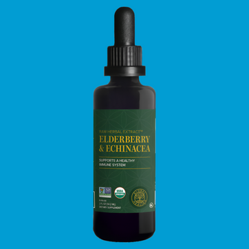 Rock Ridge Pharmacy Organic Elderberry & Echinacea supplement, front of bottle