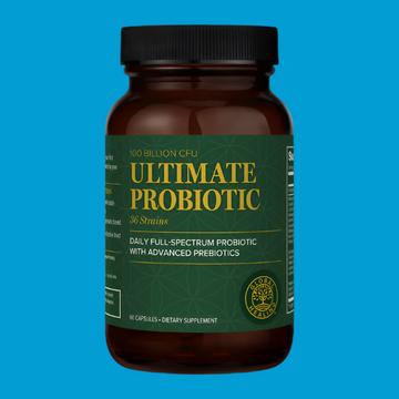 Rock Ridge Pharmacy Ultimate Probiotic supplement, front of bottle
