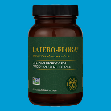 Rock Ridge Pharmacy Latero-Flora supplement, front of bottle