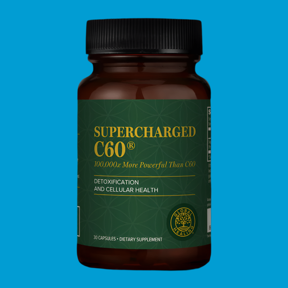 Rock Ridge Pharmacy Supercharged C60 supplement, front of bottle