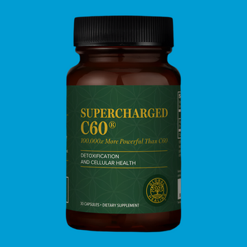 Rock Ridge Pharmacy Supercharged C60 supplement, front of bottle