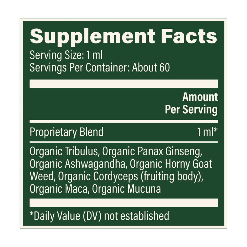 Rock Ridge Pharmacy Men's Hormone Support supplement, product label close-up