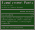 Rock Ridge Pharmacy Organic Liquid Turmeric supplement, product label close-up