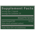 Rock Ridge Pharmacy Supercharged C60 supplement, product label close-up