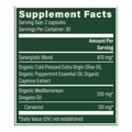Rock Ridge Pharmacy Oregano Oil 200 mg, Liquid Capsules supplement, product label close-up