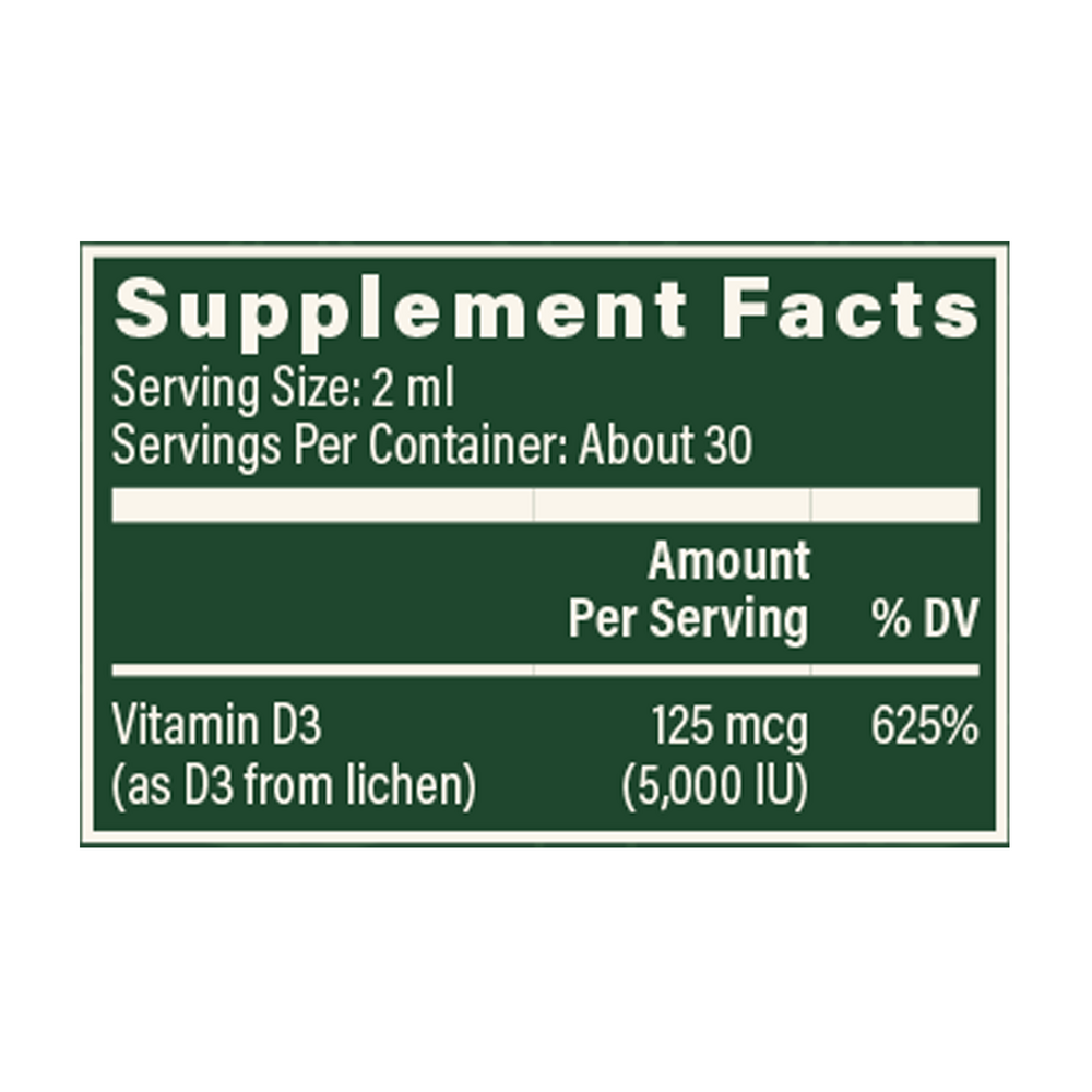 Rock Ridge Pharmacy Vitamin D3, 5,000 IU supplement, product label close-up