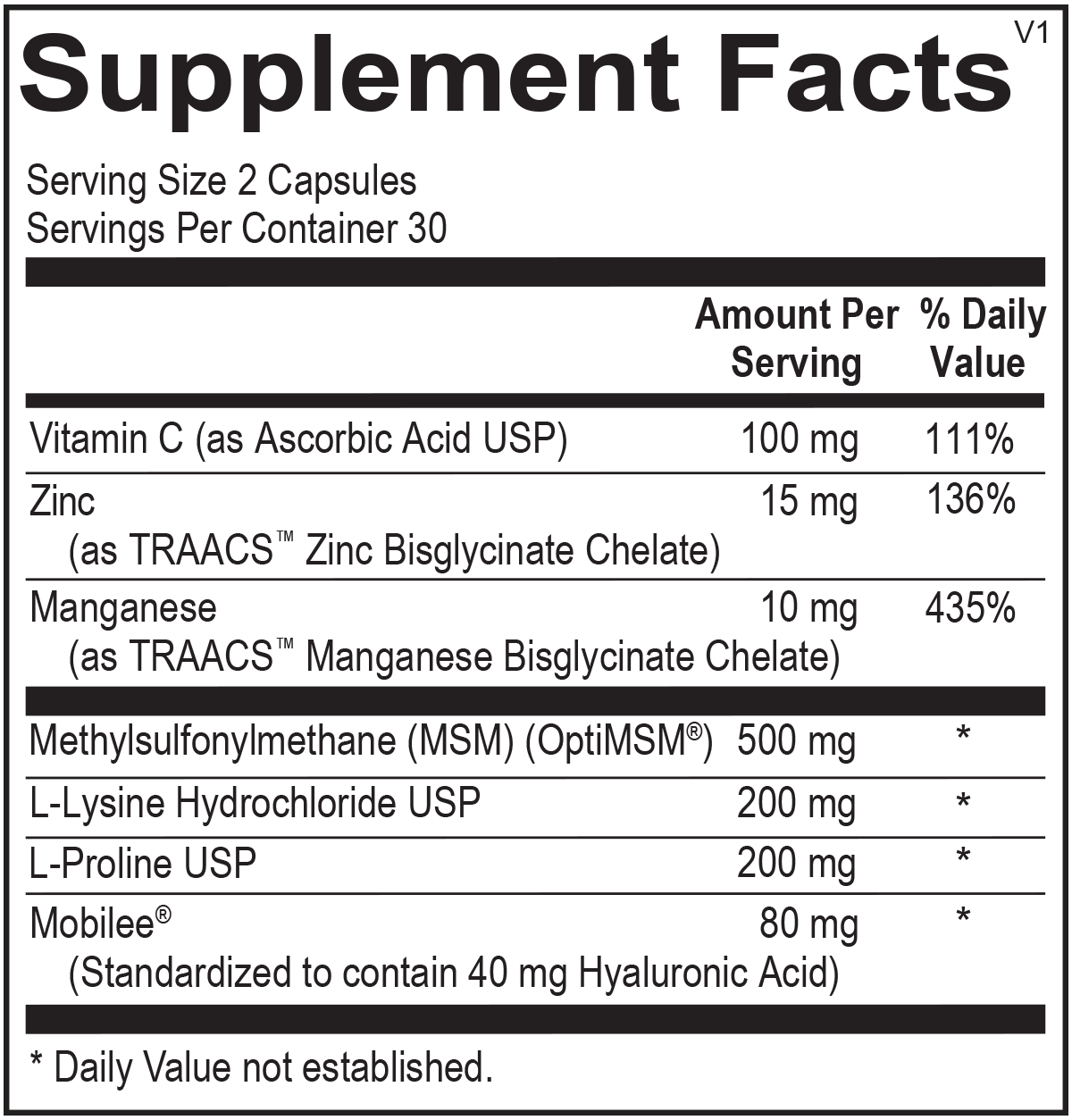 Collagen Factors Ortho Molecular