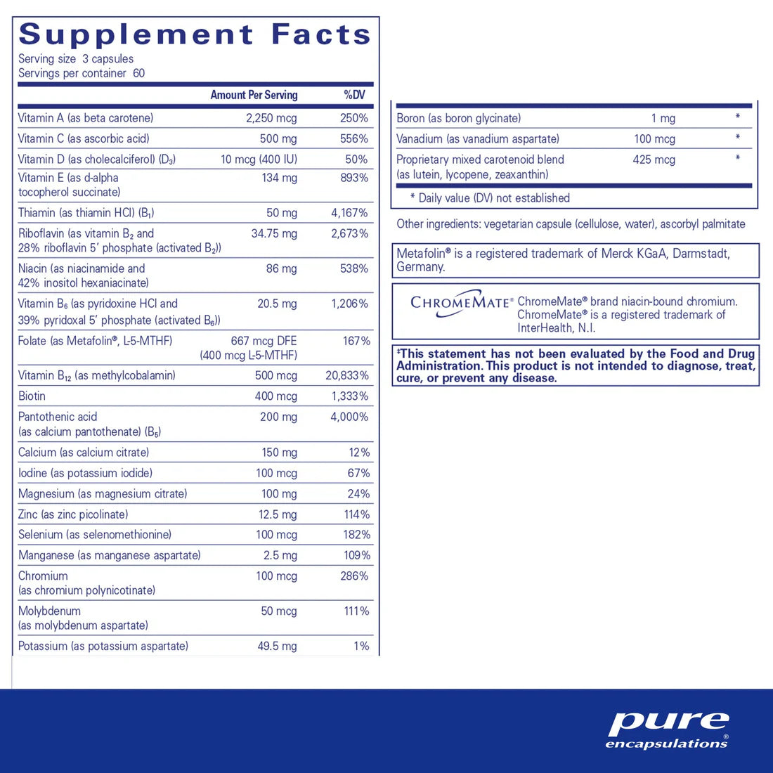 Nutrient 950® Without Copper & Iron - Premium Multivitamin Supplement