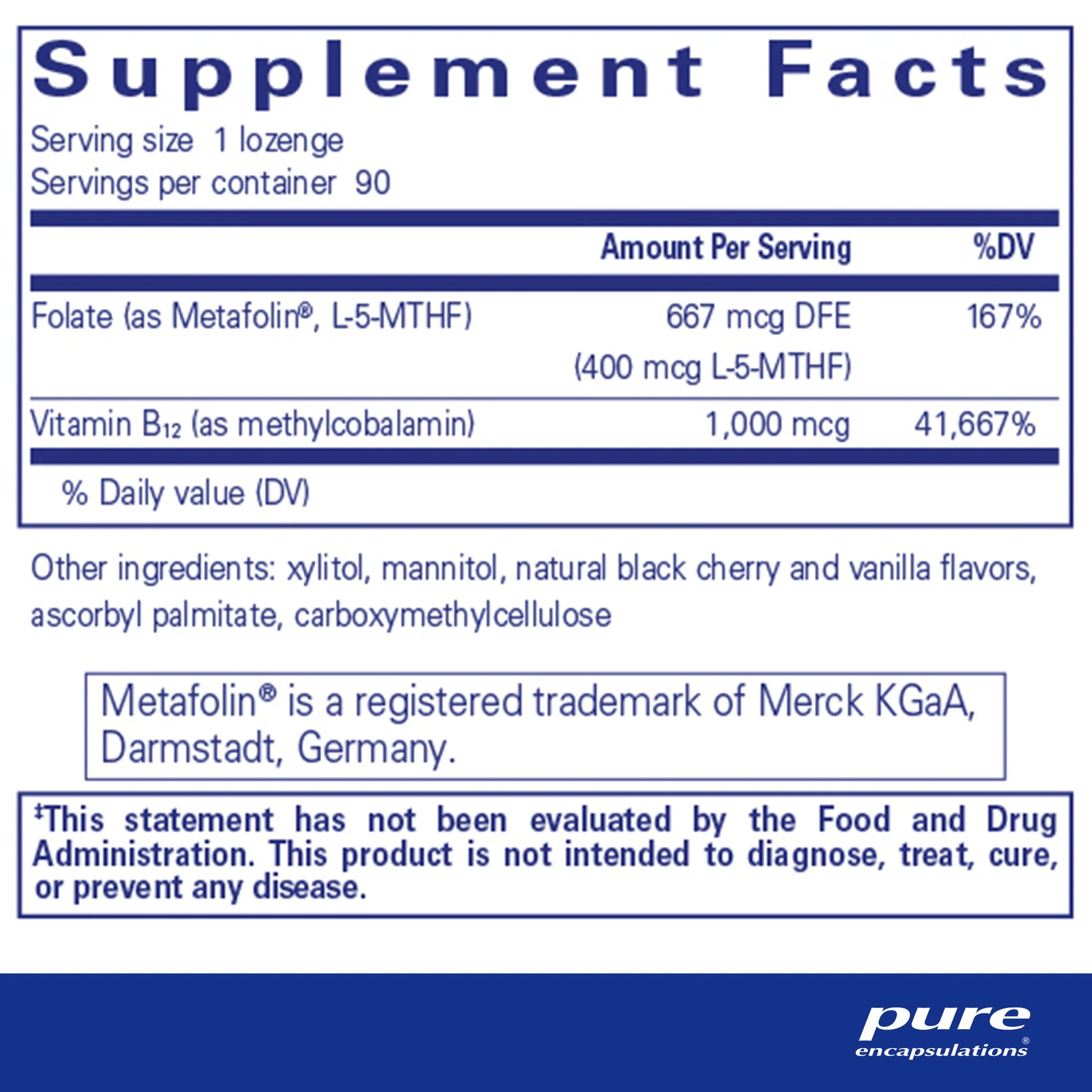 PureMelt B12 Folate - Energy & Neurological Support Lozenge