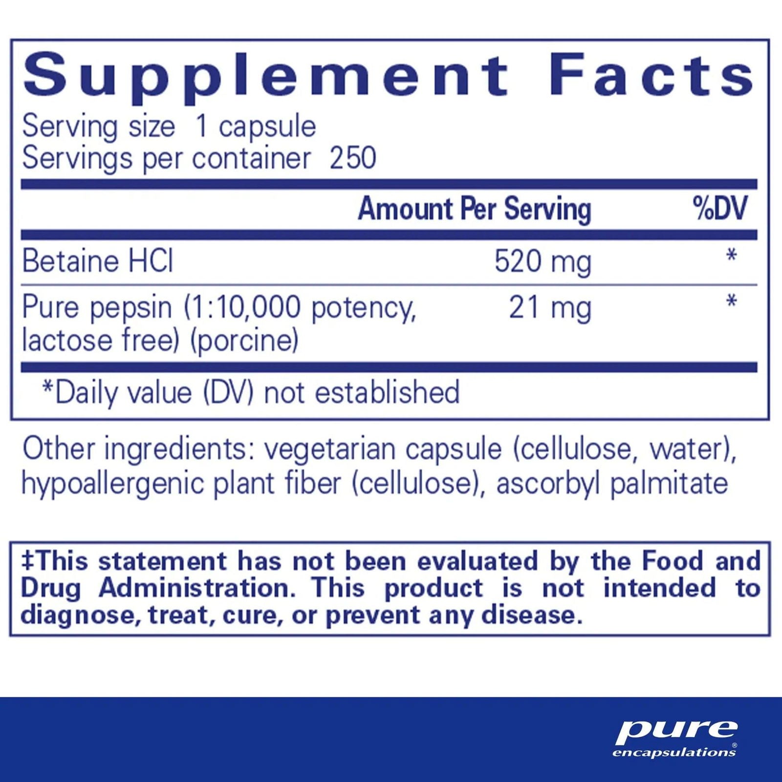 Betaine HCl Pepsin - ROCK RIDGE PHARMACY