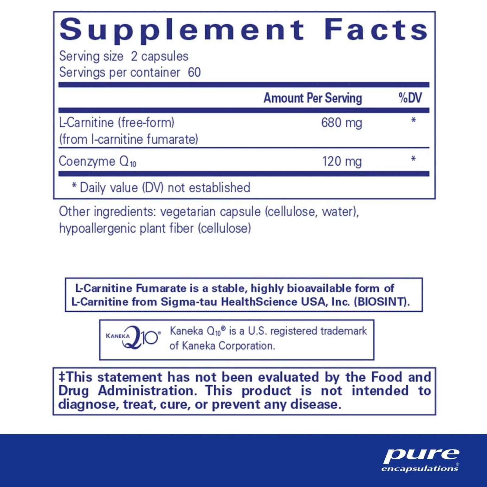 CoQ10 l-Carnitine Fumarate 120's - ROCK RIDGE PHARMACY