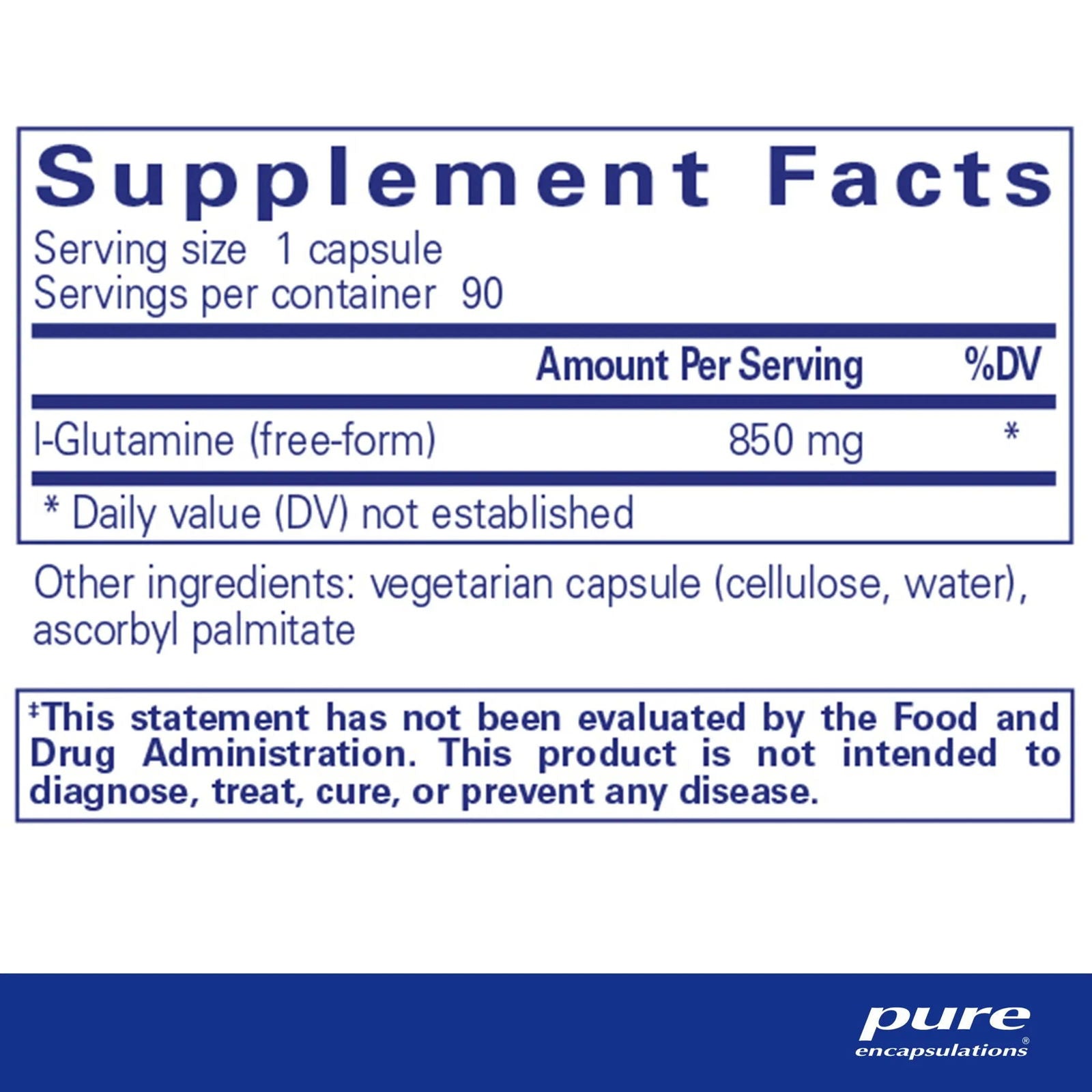 L-Glutamine 850 mg - ROCK RIDGE PHARMACY