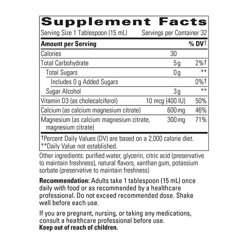 Liquid Calcium Magnesium 2:1 Orange Vanilla - ROCK RIDGE PHARMACY