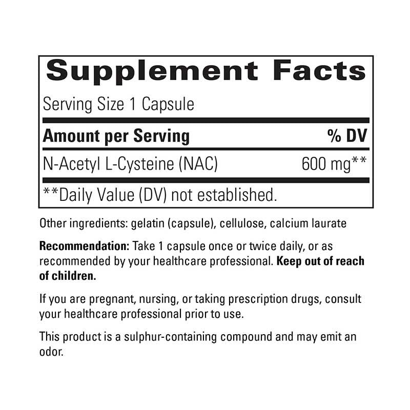 NAC N-Acetyl L-Cysteine - ROCK RIDGE PHARMACY