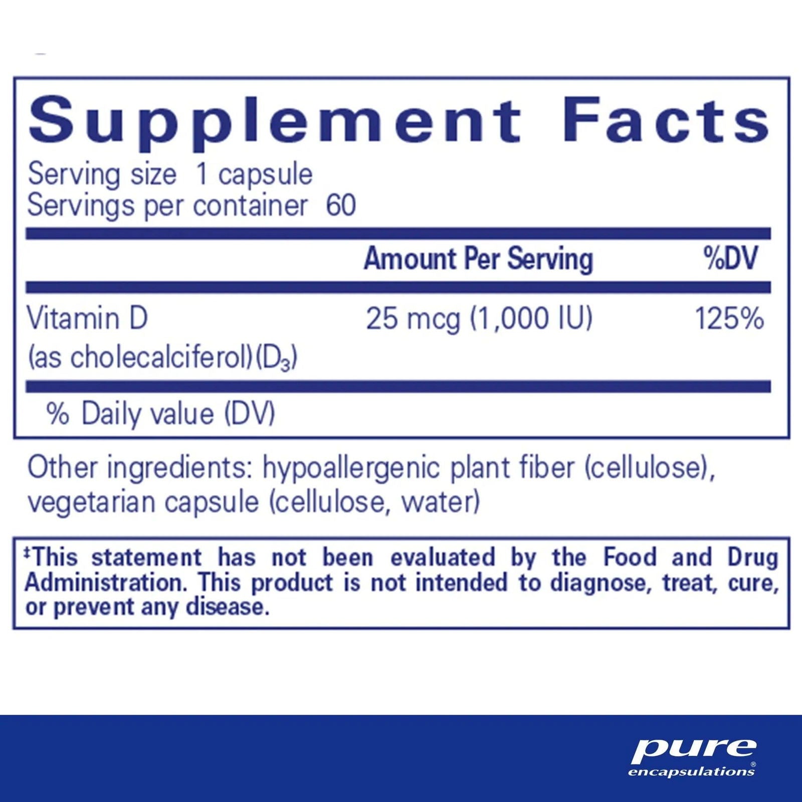 Vitamin D3 25 mcg (1,000 IU) - ROCK RIDGE PHARMACY