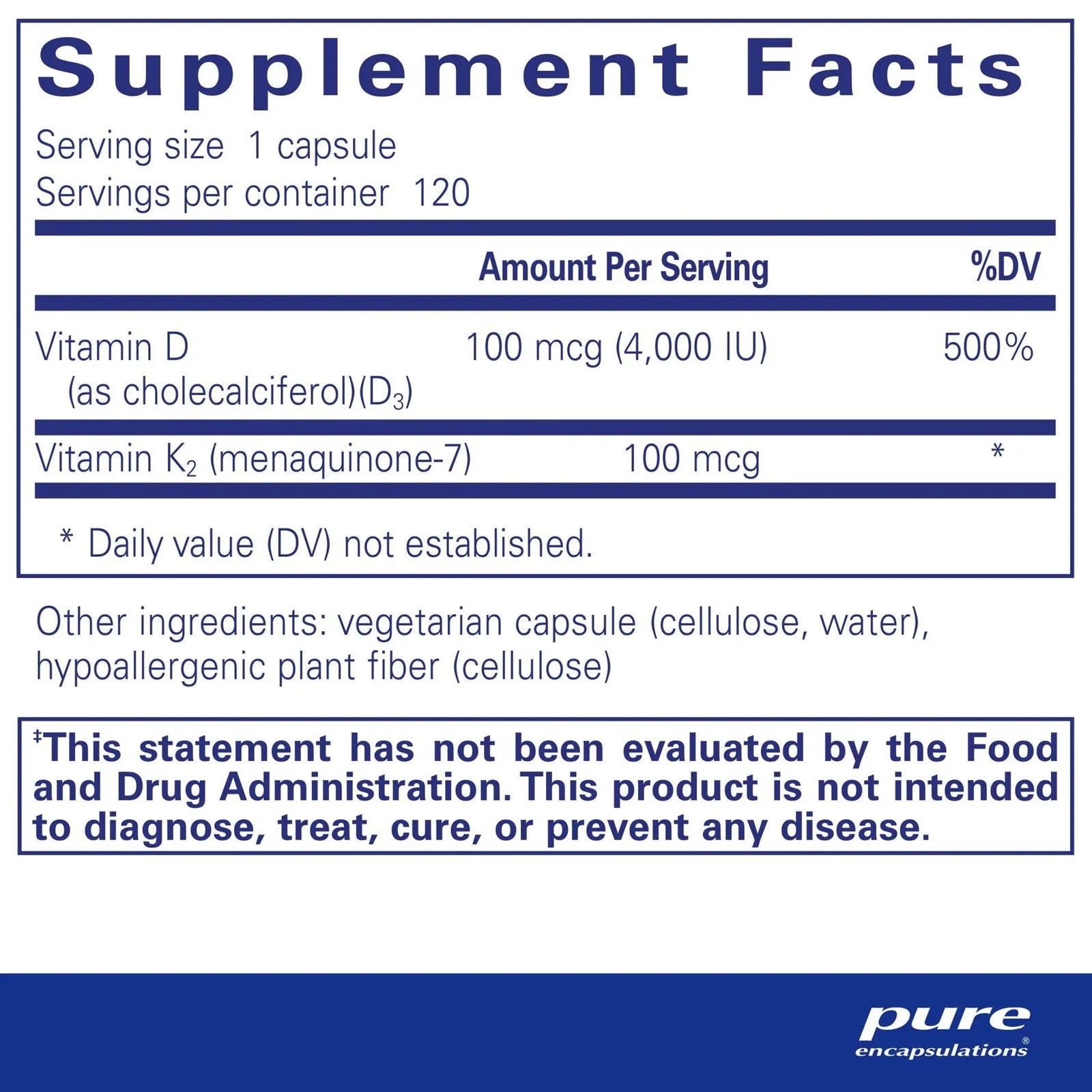 Vitamin D3 & K2 120's - ROCK RIDGE PHARMACY