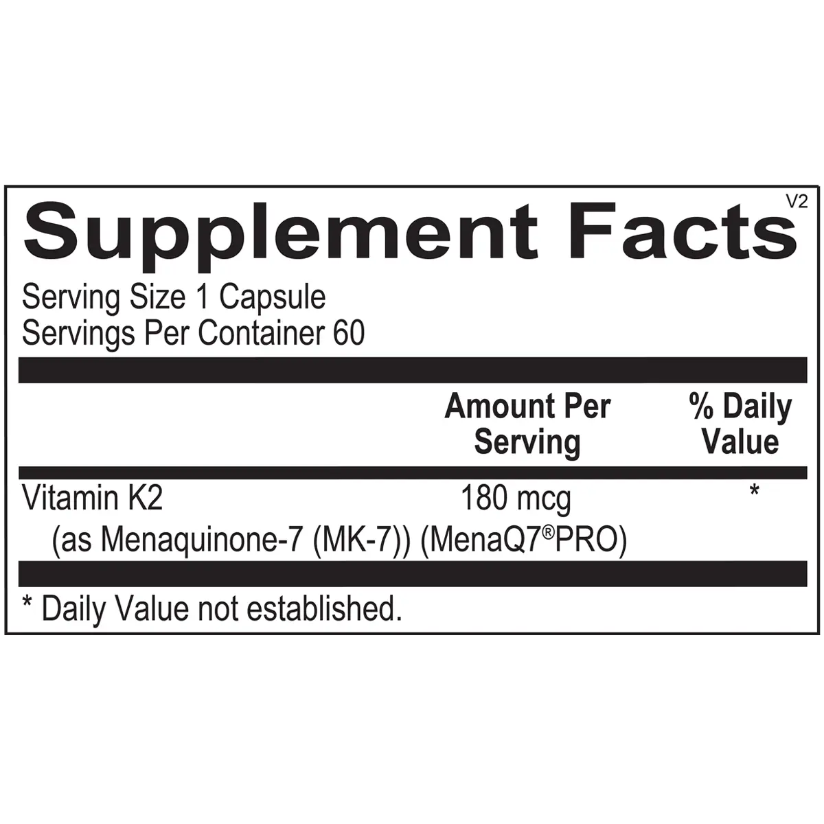 Vitamin K2 180 mcg - ROCK RIDGE PHARMACY