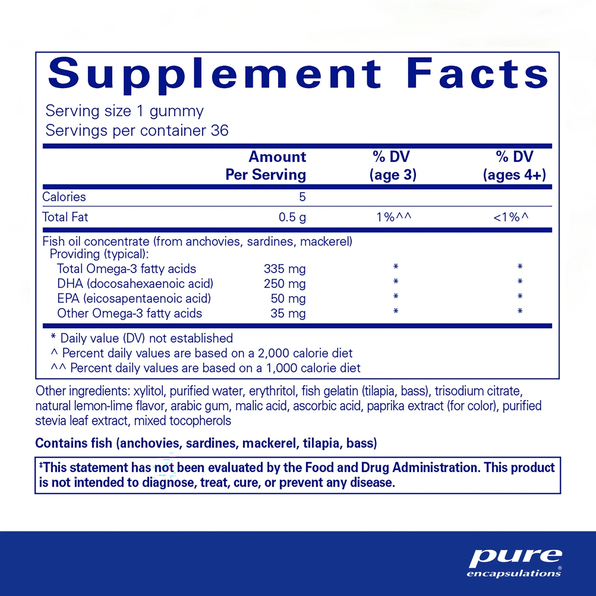 PureNutrients EPA/DHA Gummy - Sugar-Free Omega-3 Supplement