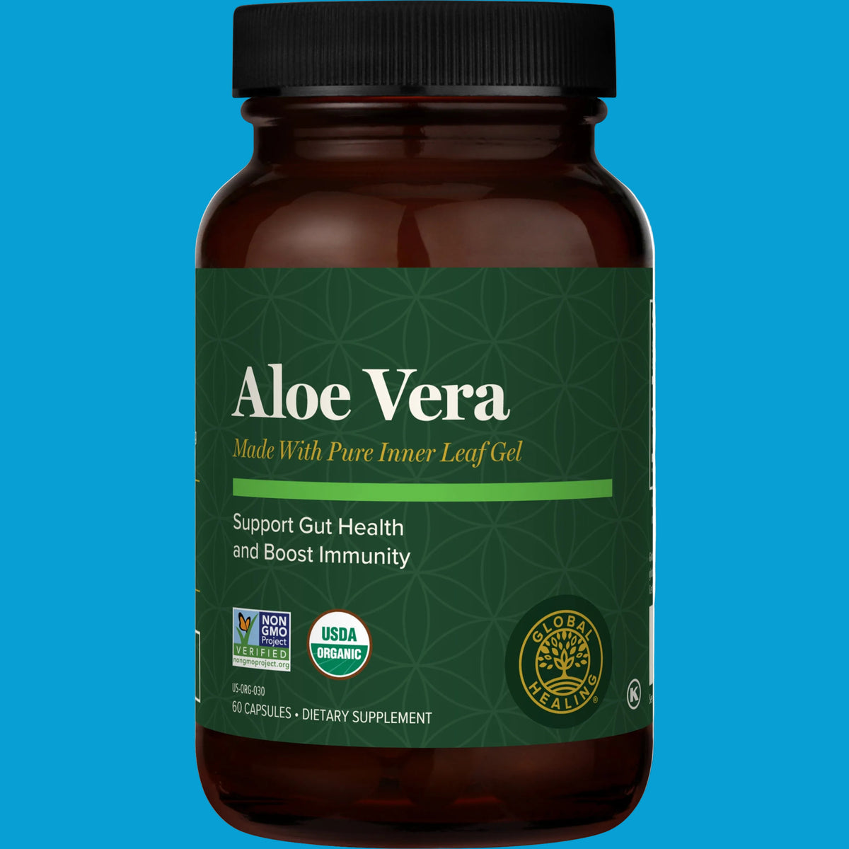 Aloe Vera by Global Healing – Organic Aloe Vera Capsules 180 mg at Rock Ridge Pharmacy