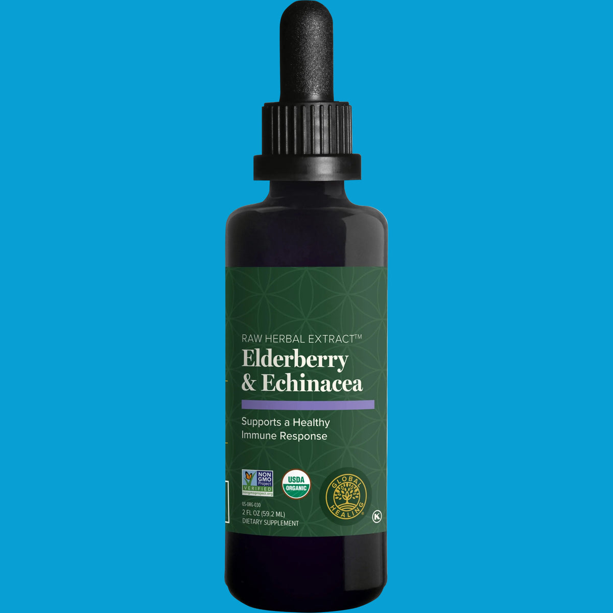 Organic Elderberry & Echinacea by Global Healing – Organic Elderberry & Echinacea Liquid at Rock Ridge Pharmacy