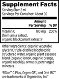 Vitamin C by Global Healing – Liquid Vitamin C 180 mg, Amla & Acerola at Rock Ridge Pharmacy (image 2)
