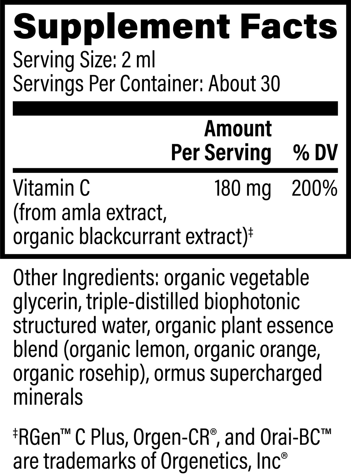 Vitamin C by Global Healing – Liquid Vitamin C 180 mg, Amla & Acerola at Rock Ridge Pharmacy (image 2)