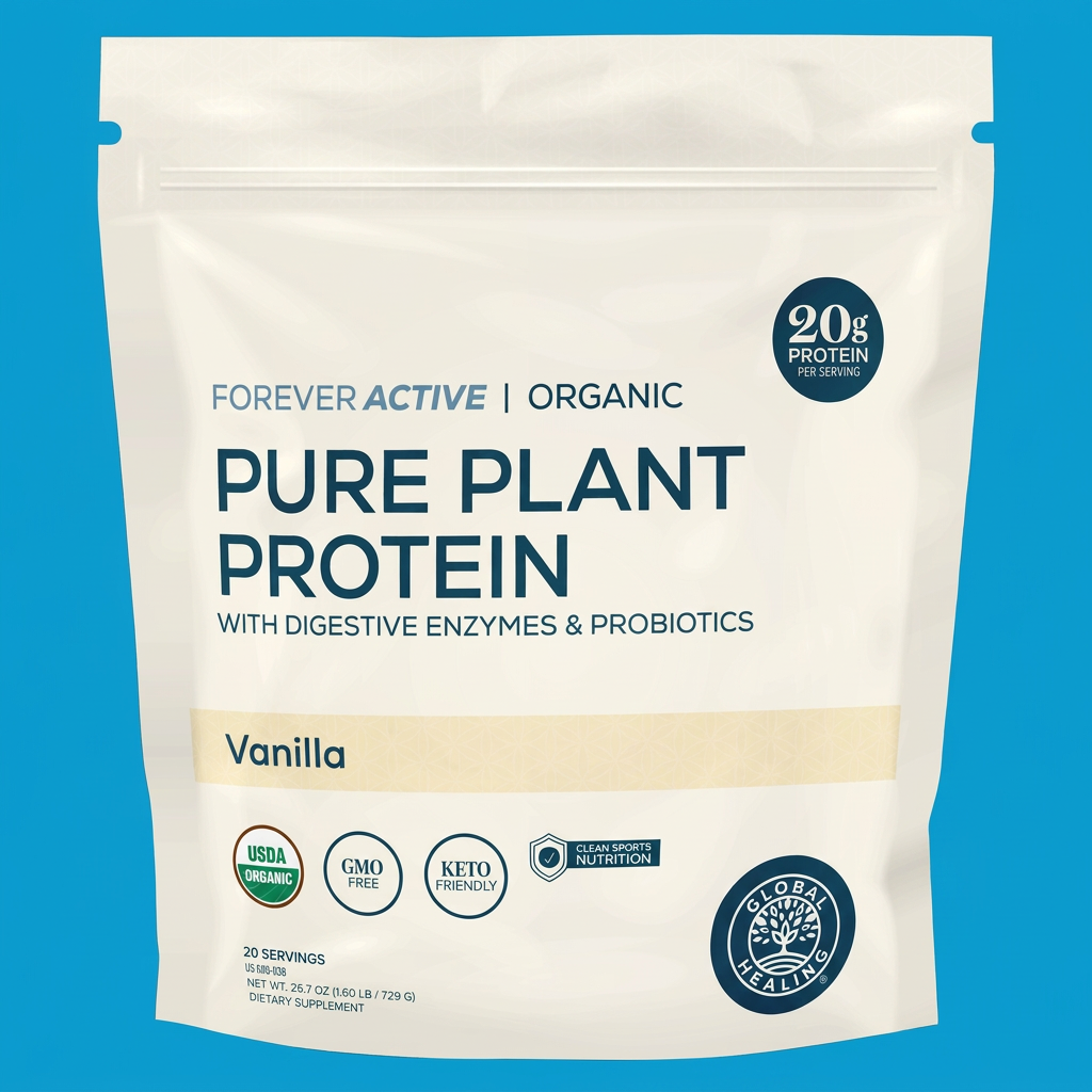 Protein Powder by Global Healing – Organic Vegan Protein Powder, 20 g at Rock Ridge Pharmacy (image 3)